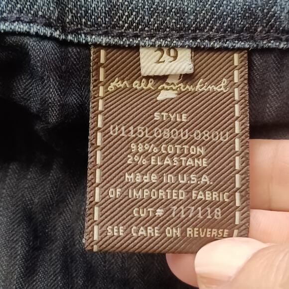 7 for all Mankind DOJO Jeans Size 29 Mercer Lattice Pockets Dark Wash Flare EUC - Picture 11 of 12